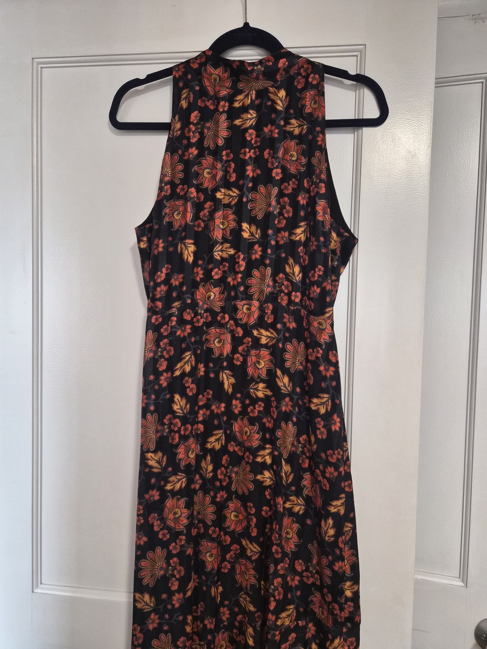 Sam Edelman Black Maxi Dress with Fall Color Floral Print